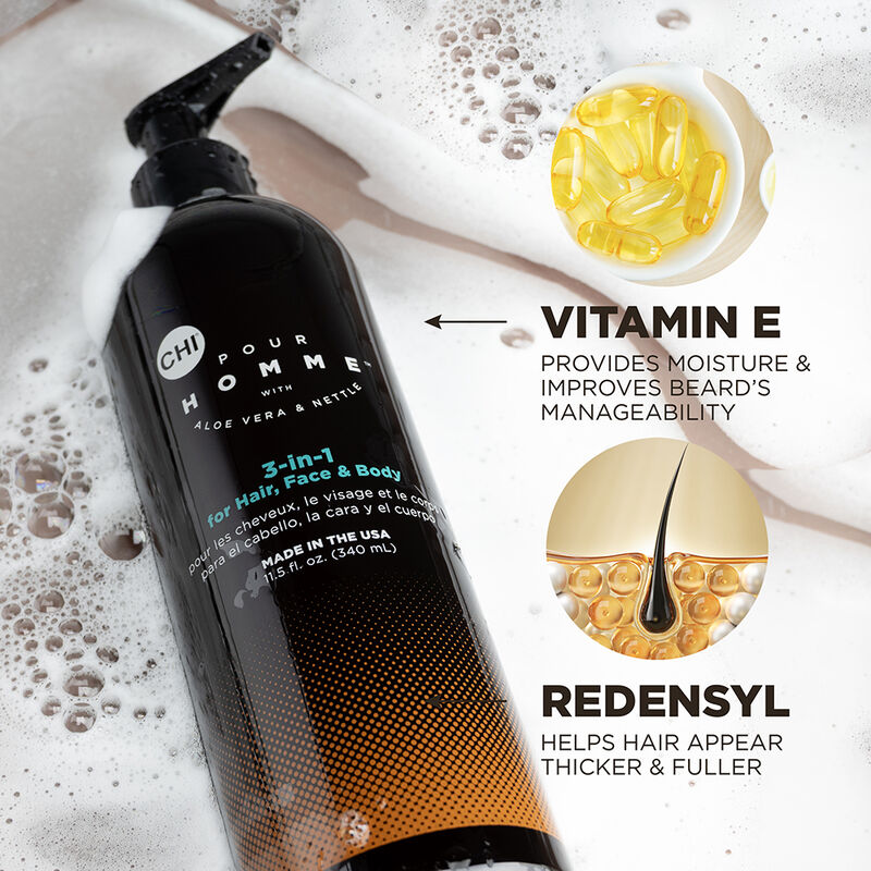CHI Pour Homme 3 in 1 Hair Face and Body Wash