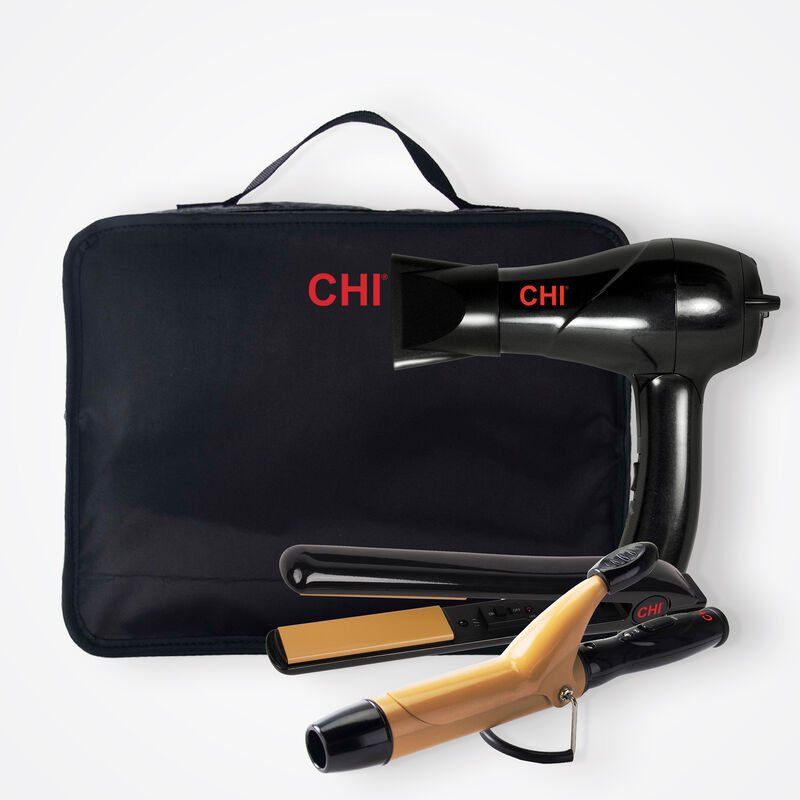 CHI Tourmaline Ceramic 3-Piece Travel Set - Onyx Black